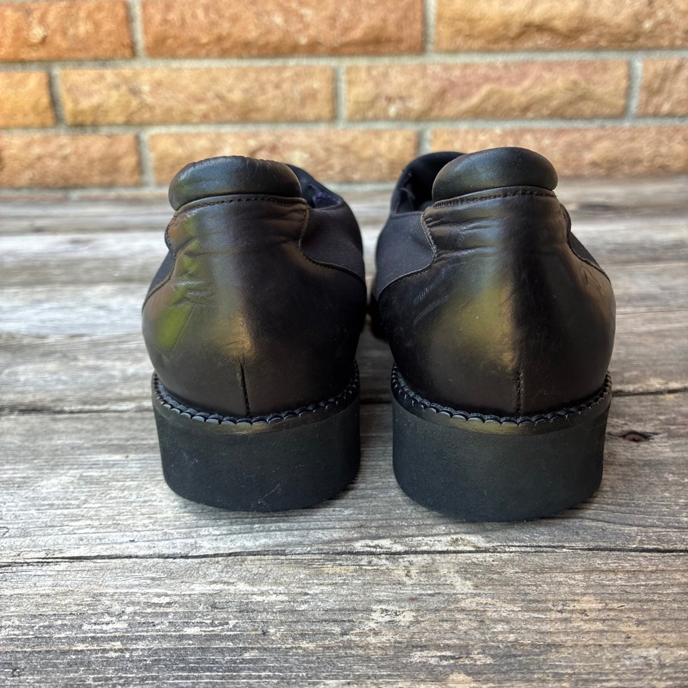 Donald J Pliner Sport Darsi Black Stretch Wedge SlipOn Loafers 6.5 Made In Italy - Picture 3 of 8